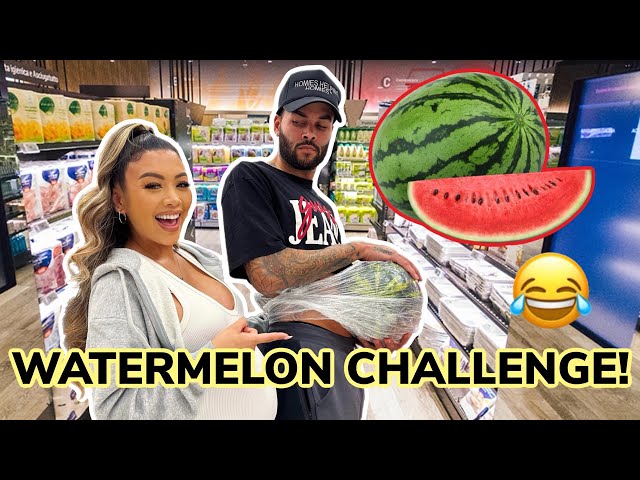 WATERMELON PREGNANCY CHALLENGE ON MY HUSBAND!