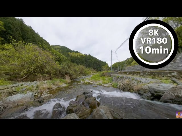 10 Min Meditation Japanese countryside river VR180 8K Binaural ASMR