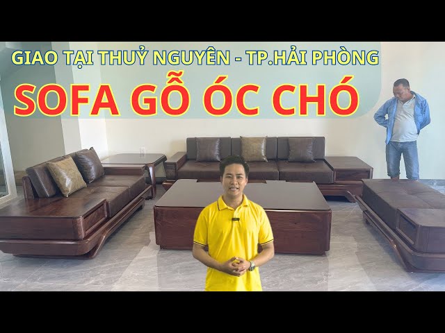 sofa gỗ óc chó, nội thất gỗ óc chó nhập khẩu bàn giao tại TP.Hải Phòng, sofa gỗ óc chó nguyên kiện