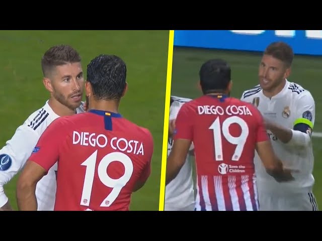 Sergio Ramos vs Diego Costa - All Fights & Crazy Moments HD