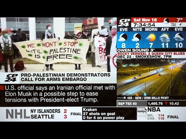 CP24 | Pro-Palestine Arms Embargo Now Rally | Canadian F-35 Fighter Jet Component Manufacturers