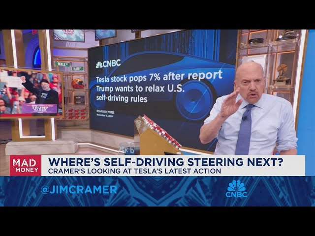 Jim Cramer looks at possible impact of self-driving deregulation on Tesla