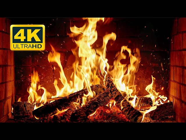 🔥 Cozy Fireplace 4K (12 HOURS). Fireplace with Crackling Fire Sounds. Crackling Fireplace 4K