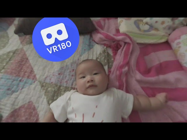 [VR180 5.7k] Baby Riley laughing at Daddy's weird noises | Vuze XR 180° 3D