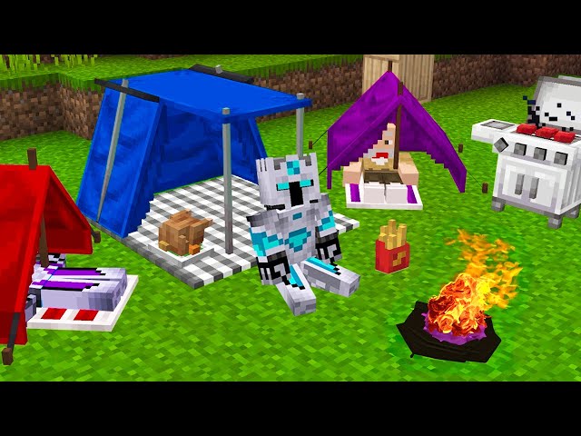 Kita Camping di Tengah Hutan Minecraft!!! Malam Datang