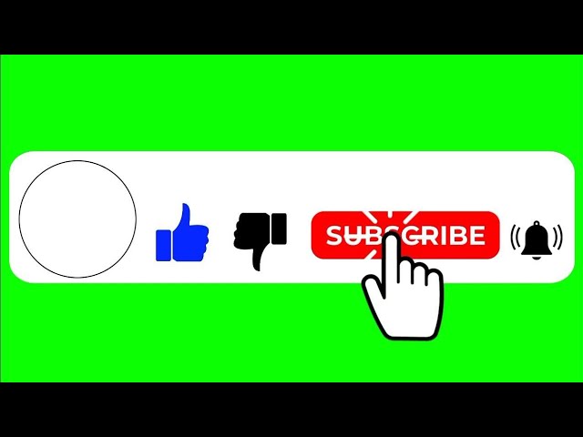 No Copyright, Subscribe and Bell icon into sound animation // Green Screen Subscribe Button Animated