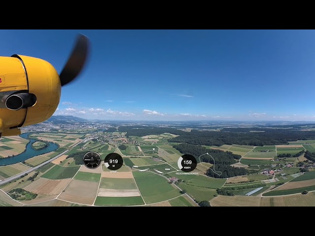 Texan T-6 HB-RTA: Scenic Flight over Switzerland with Passenger Helen 360°