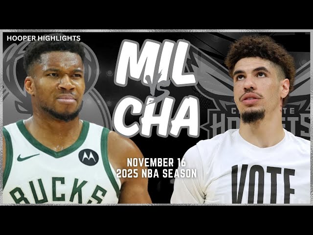 Milwaukee Bucks vs Charlotte Hornets Full Game Highlights | Nov 16 | 2025 NBA Season