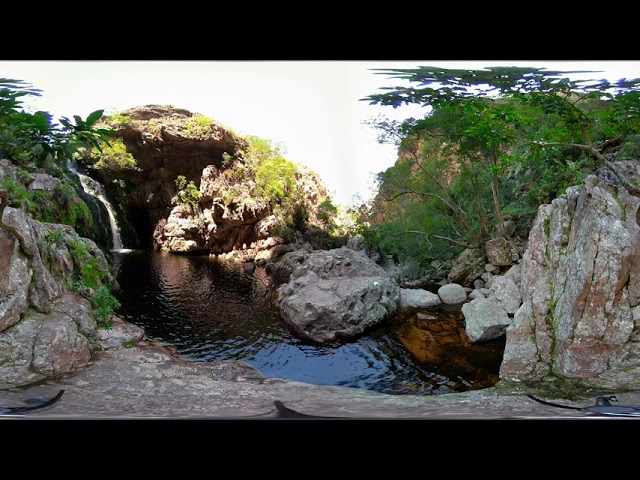 4K_VR 360_Du Toitskloof Mountain 1st Waterfall on the Krom river Trail