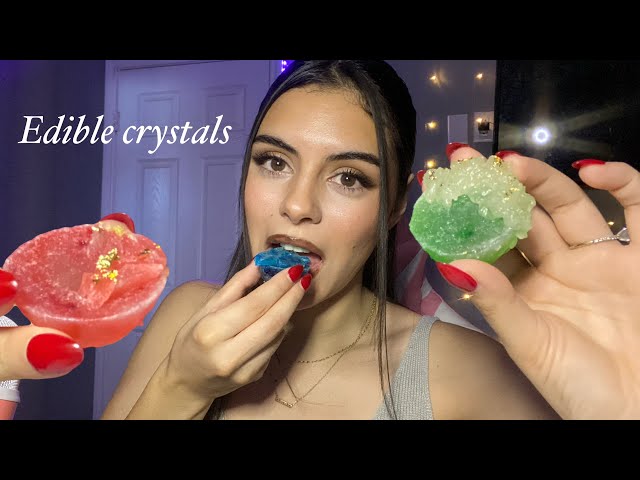 ASMR EDIBLE CRYSTALS🔮✨🍭 (cupped crunchy sounds)