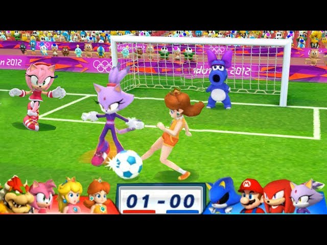 Mario & Sonic At The London 2012 Olympic Games Football #144 Daisy, Peach, Amy, Bowser