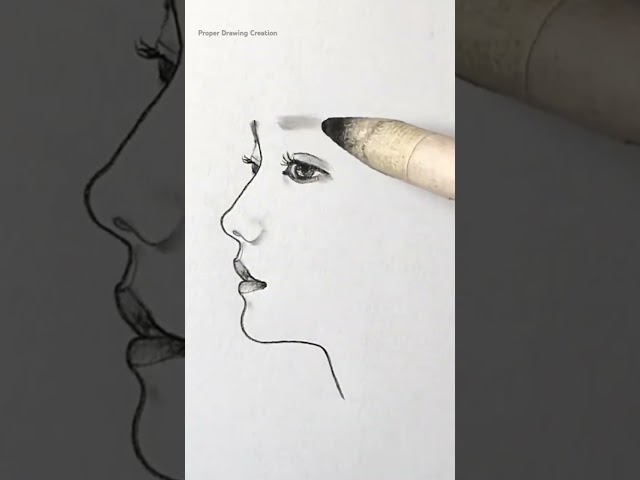 Drawing girl side face #drawing #tutorial #art #girl