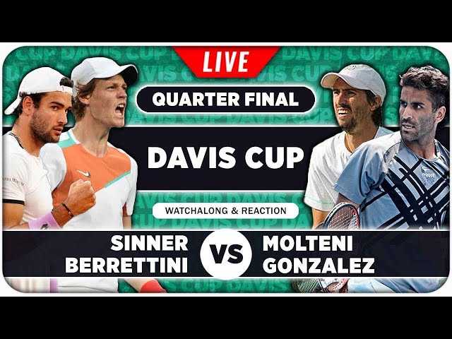 SINNER / BERRETTINI vs MOLTENI / GONZALEZ • Davis Cup 2024 QF • LIVE Tennis Watchalong Stream