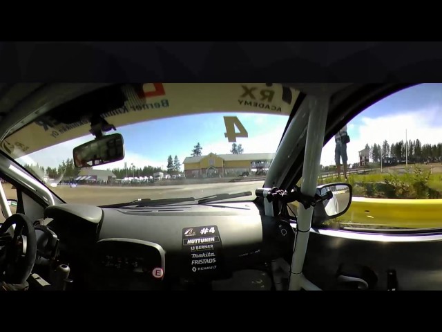 360 degree video onboard with winner Jari Huttunen in RX Academy final on Honkajoki.