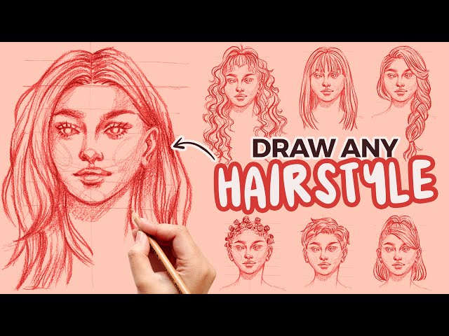 how to draw hair and different hairstyles for beginners | step by step tutorial