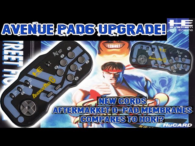 Avenue Pad 6 Button PC Engine Controller, Turbo grafx, New Cord, New Contact Membrane Upgrade Hori