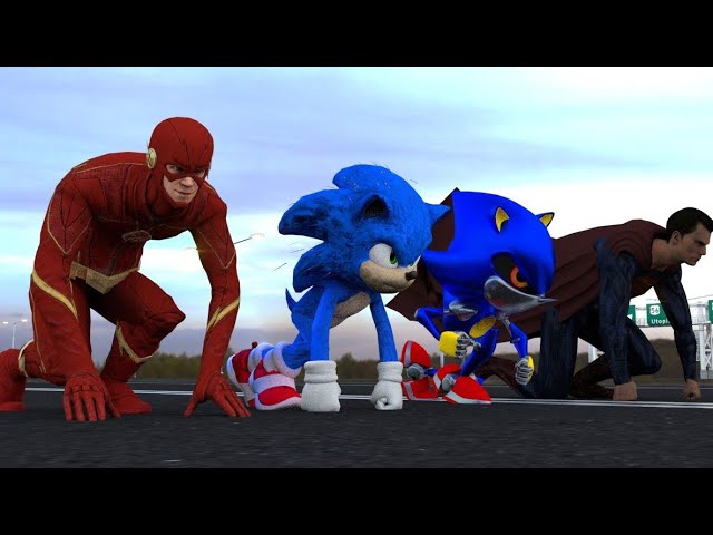 Sonic vs Flash vs Metal Sonic vs Superman Epic Race Fight