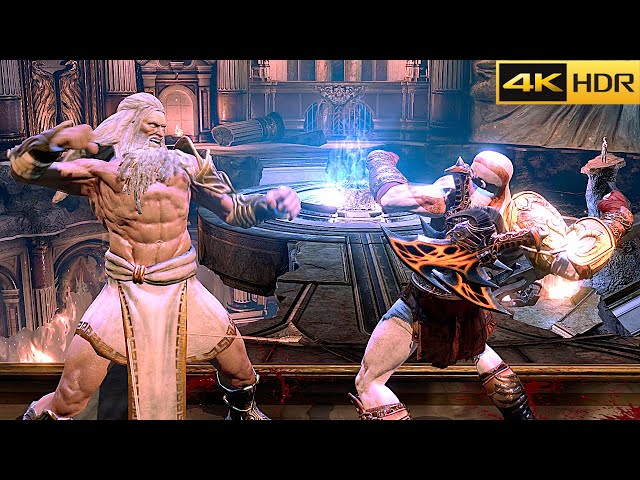 God Of War 3 Kratos Vs Zeus Final Boss Fight 4K 60FPS HDR