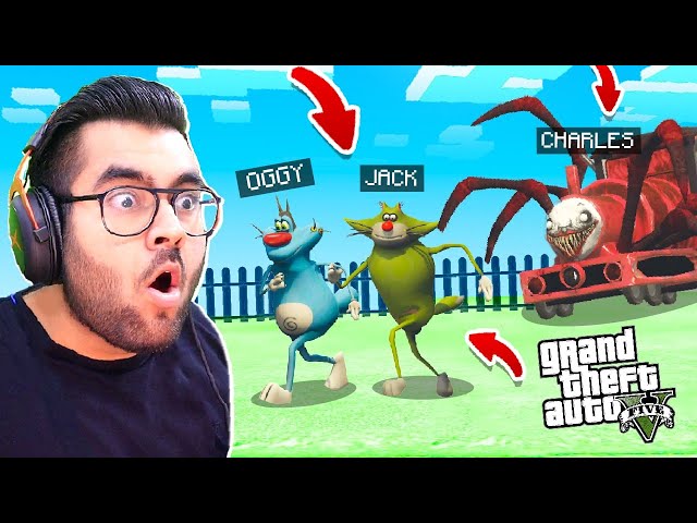 OGGY, JACK & BOB vs CHOO CHOO CHARLES in GTA 5 | Part 1 | Hitesh KS