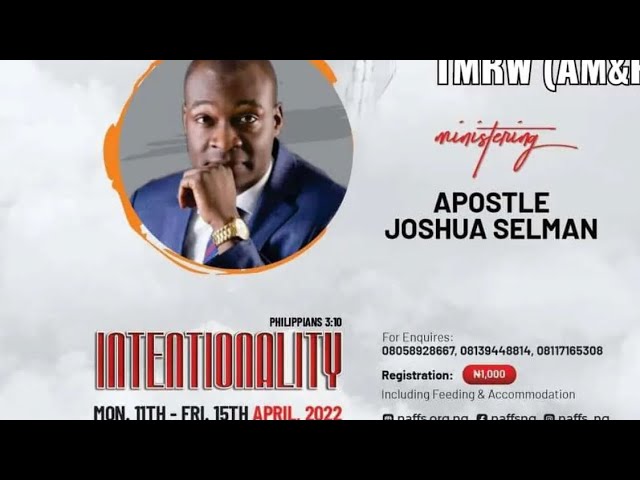 FOUR SQUARE GLOBAL STUDENTS CONGRESS 2022 || APOSTLE JOSHUA SELMAN || 13|04|2022