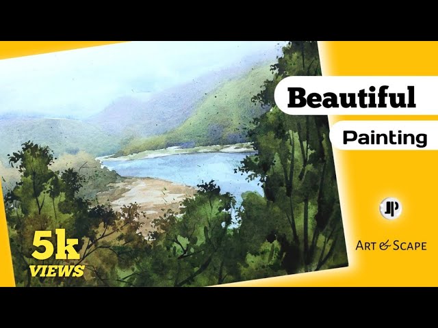 watercolor painting | watercolor |  landscape painting easy #painting #art #watercolor