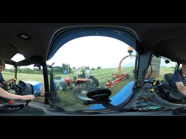 Inside New Holland Tractor while Silaging 360 video