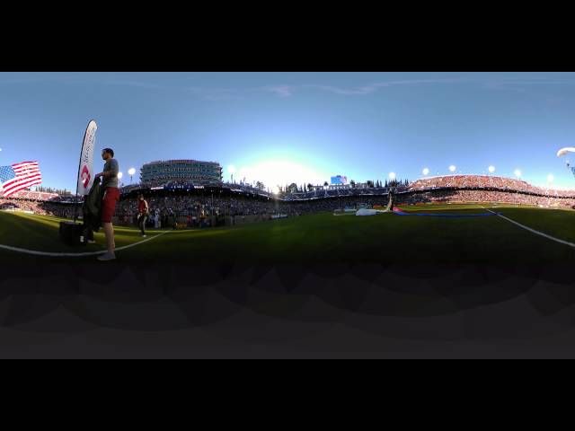 SJ Earthquakes LA Galaxy Game Ball Parachutes into Stadium in 360!