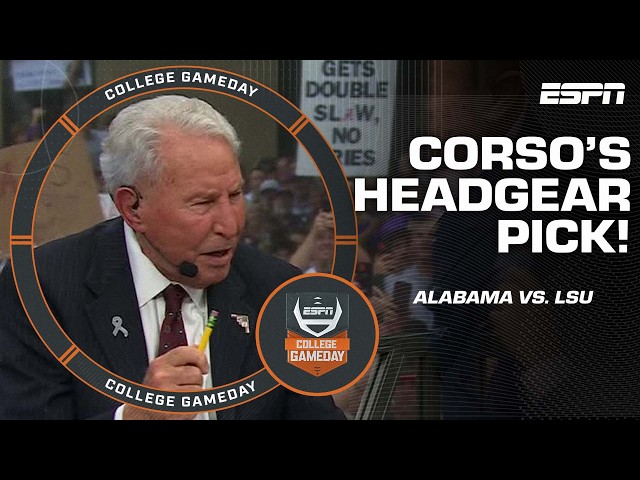 Lee Corso’s headgear pick for Alabama vs. LSU with Livvy Dunne and Paul Skenes | College GameDay