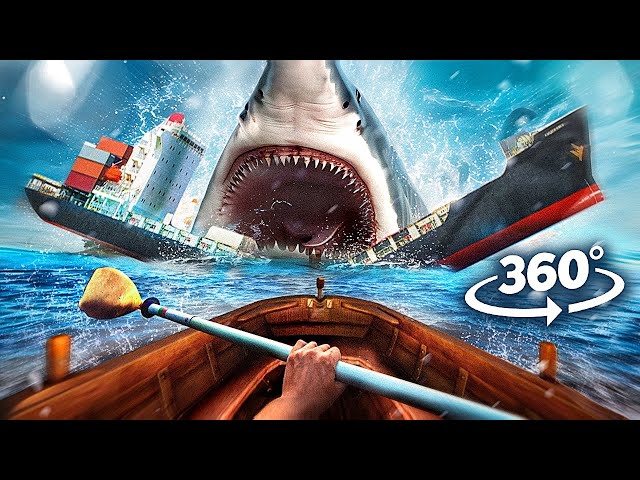 VR 360 MEGALODON VS SHIP - First-Person Survival on a Sinking Ship | Virtual simulation 4K