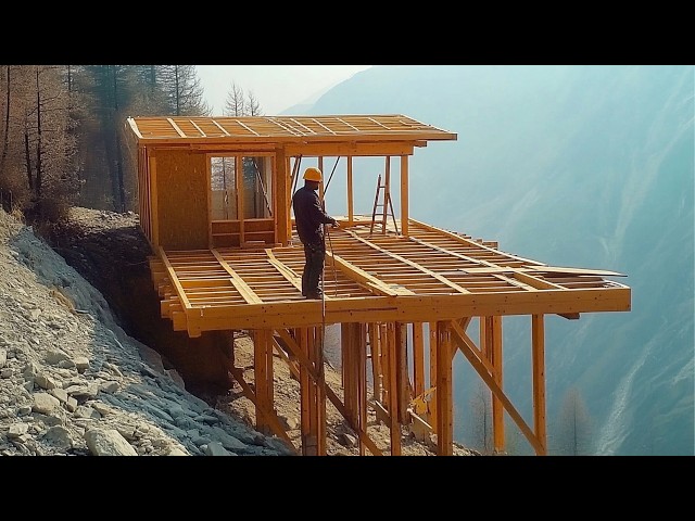 Man Builds Amazing House on Steep Mountain in 8 Months | Start to Finish  by @MrWildNature