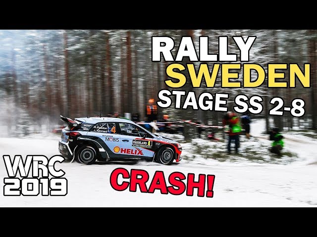 WRC Rally Sweden 2019! SS STAGE 2-8. DAY 2. Crash Day!