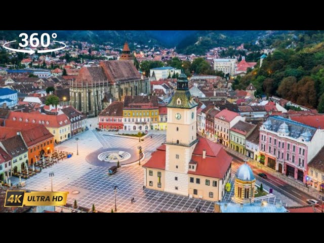 [4k] 360video Virtual Reality Driving Video. Brasov, Romania.