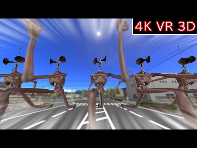 【MMD VR180】Siren Head Chase  (サイレンヘッド  追跡)