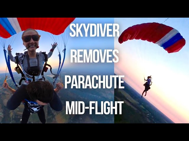 Female Skydiver REMOVES PARACHUTE Mid-Flight!!