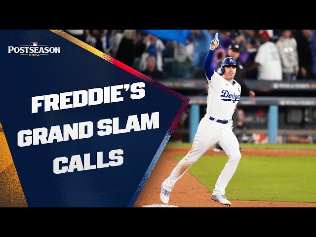 Hear ALL the AMAZING calls of Freddie Freeman's HISTORIC grand slam in Game 1 of the #WorldSeries 🎙️