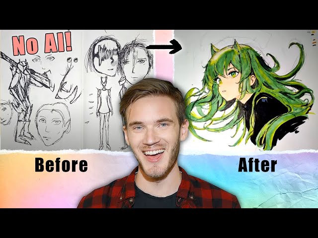 Pewdiepie Teaches Himself to DRAW CUTE GIRLS (and you can too)