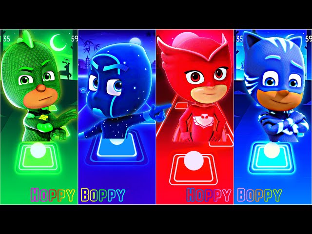 PJ Masks - Night Ninja 🆚 Owlette 🆚 CatBoy 🆚 Gekko 🆚 Luna Girl || Power Heroes 🎶 Tiles Hop EDM Rush