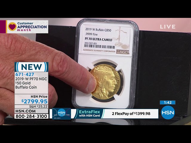 2019W PF70 NGC $50 Gold Buffalo Coin