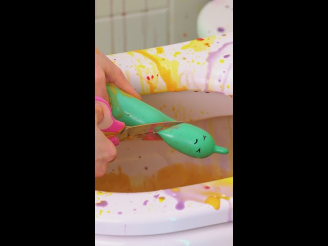 Creating Toilet Slime with Fidget Toys! 🚽🌀 #diy #toys