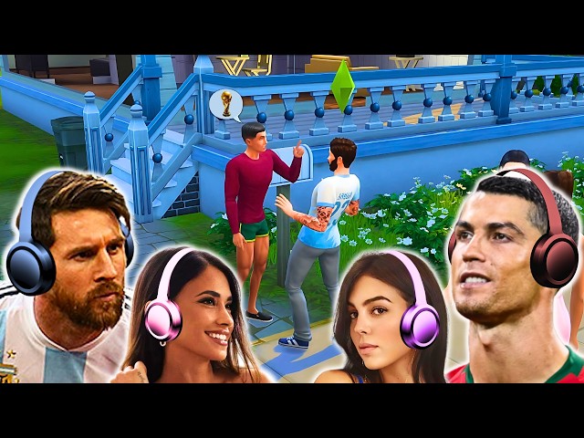 Messi & Ronaldo play SIMS 4 with Antonela & Georgina!