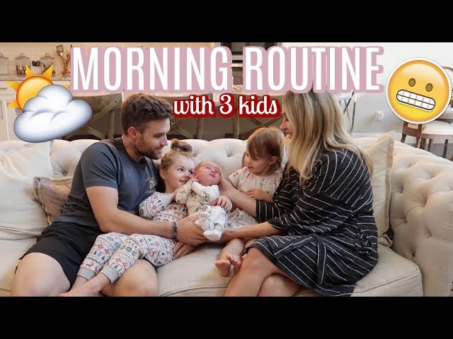 MORNING ROUTINE WITH 3 KIDS | NEWBORN, TODDLER AND PRESCHOOLER | Tara Henderson