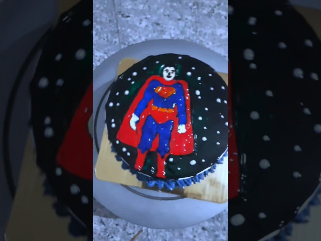 Superman Theme Cake Design ! Superman Cake |Vanilla Cake #cake #trending #shortsfeed #ytshorts