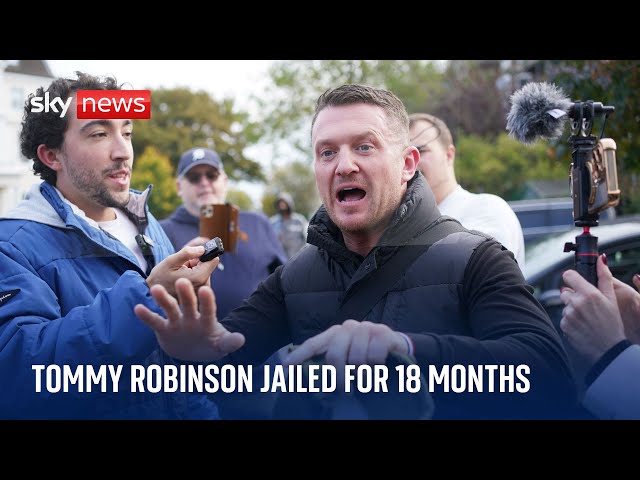 Tommy Robinson jailed after admitting contempt of court