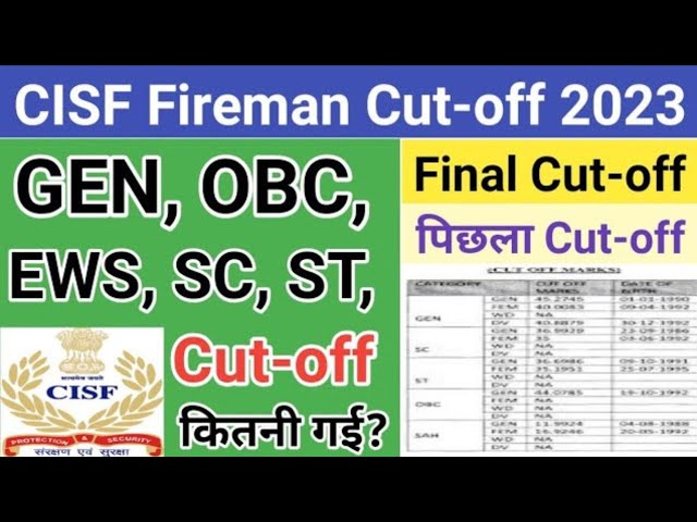 #cisf fireman expected cutoff 2023 🥳🥳