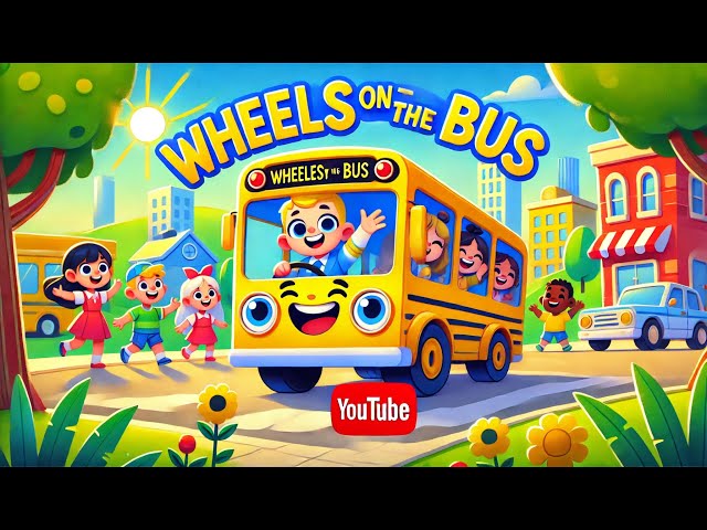 Wheels on the Bus Go Round and Round | Popular Nursery Rhyme for Kids | Sing-Along Song