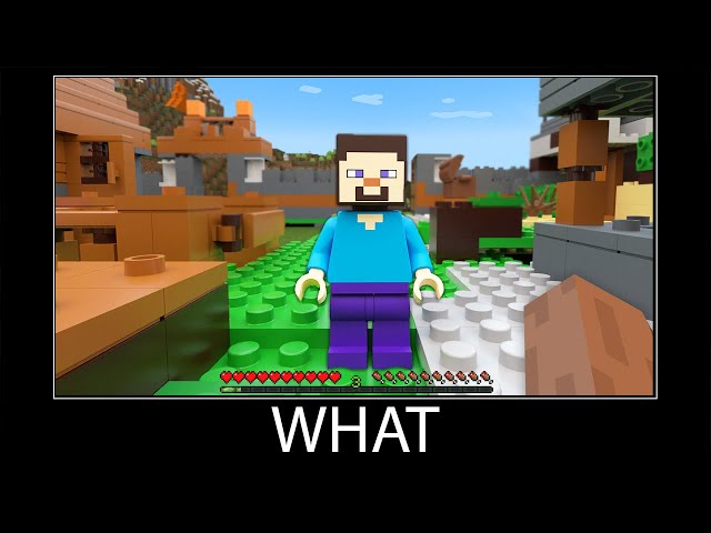 Minecraft wait what meme part 301 realistic minecraft Lego Steve