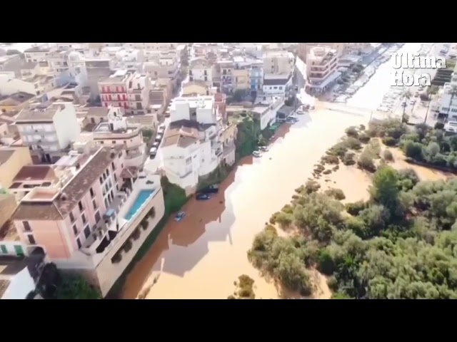 La inundación en Porto Cristo, a vista de dron