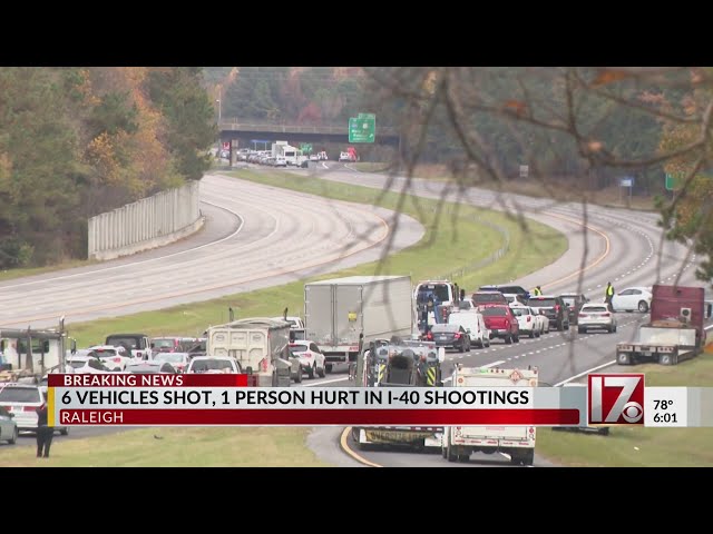 6 vehicles shot, 1 person hurt in I-40 shootings