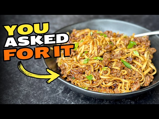 Mongolian Ground Beef Noodles - SO EASY and Done in 20 Minutes!  Major FLAVOR!