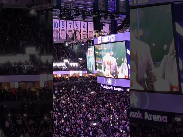 Vince Carter Toronto Raptors Jersey Retirement Banner Ceremony